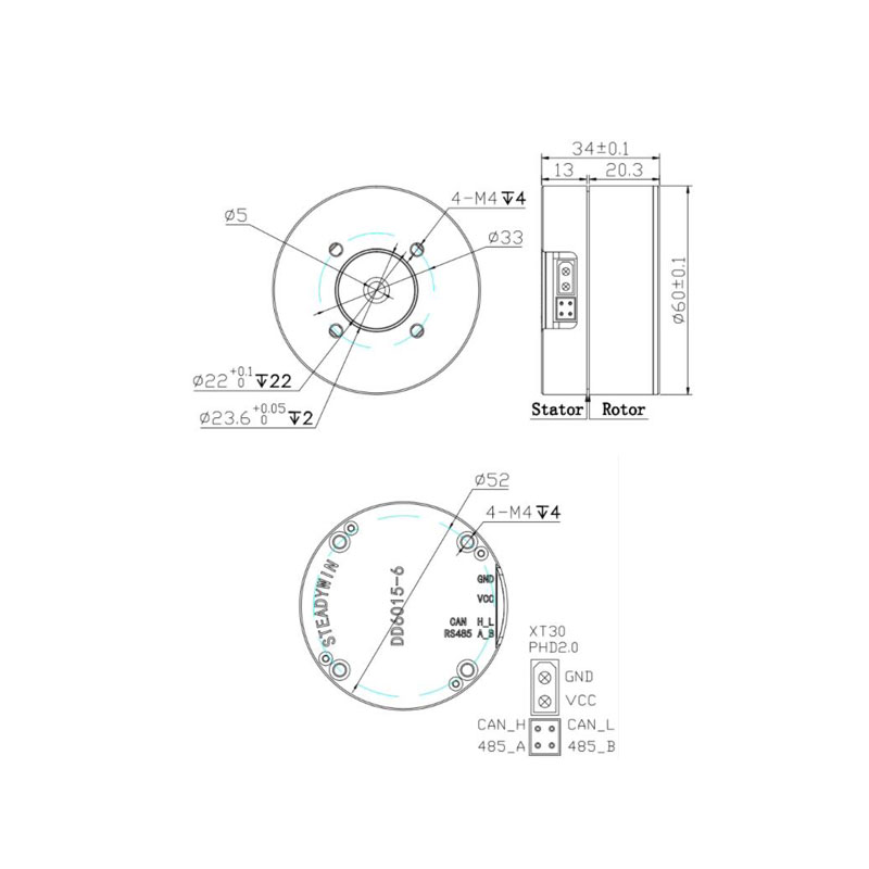 Direct Drive Servo Motor Robotics - Schwenk-/Neigefunktion, Laststabilisator, Robotergelenkmodul – DD6015 Servomotor